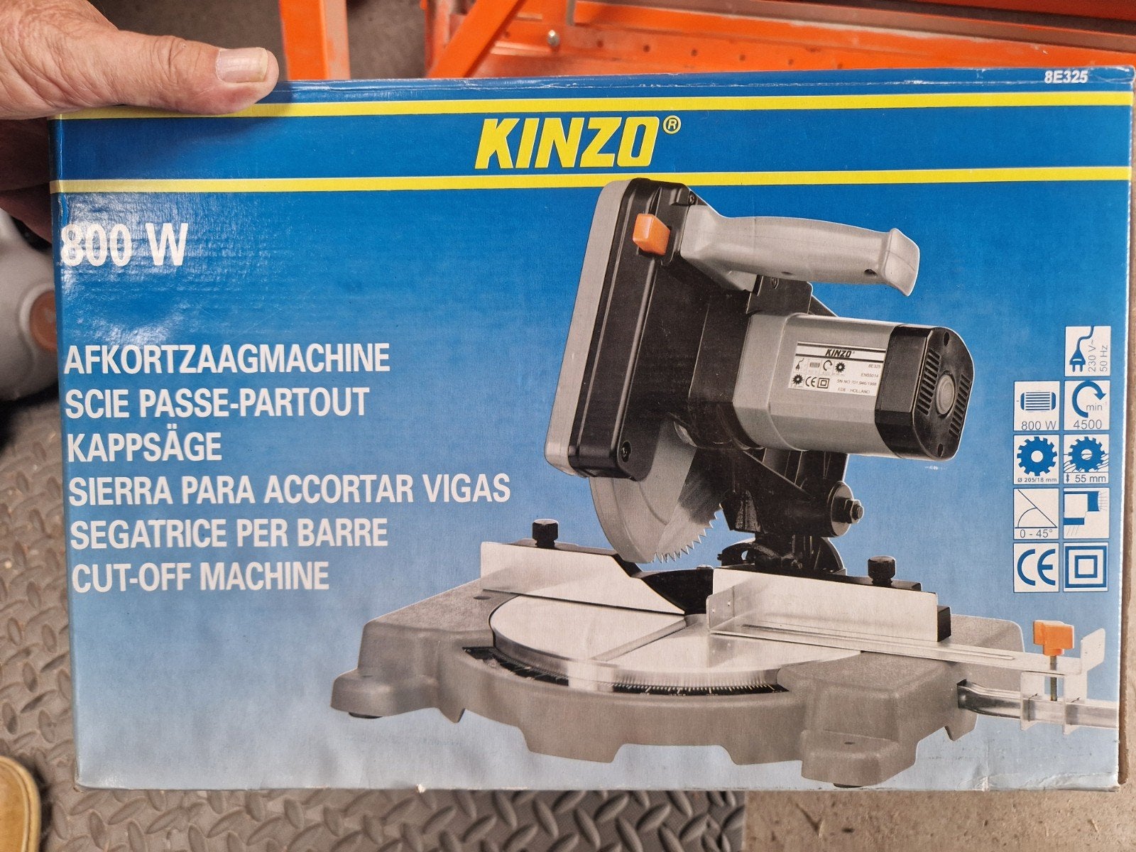 Kinzo 800W Afkortzaag - Nieuw in doos, Doe-het-zelf en Verbouw, Gereedschap | Zaagmachines, Ophalen, Kinzo, 70 mm of meer, Nieuw