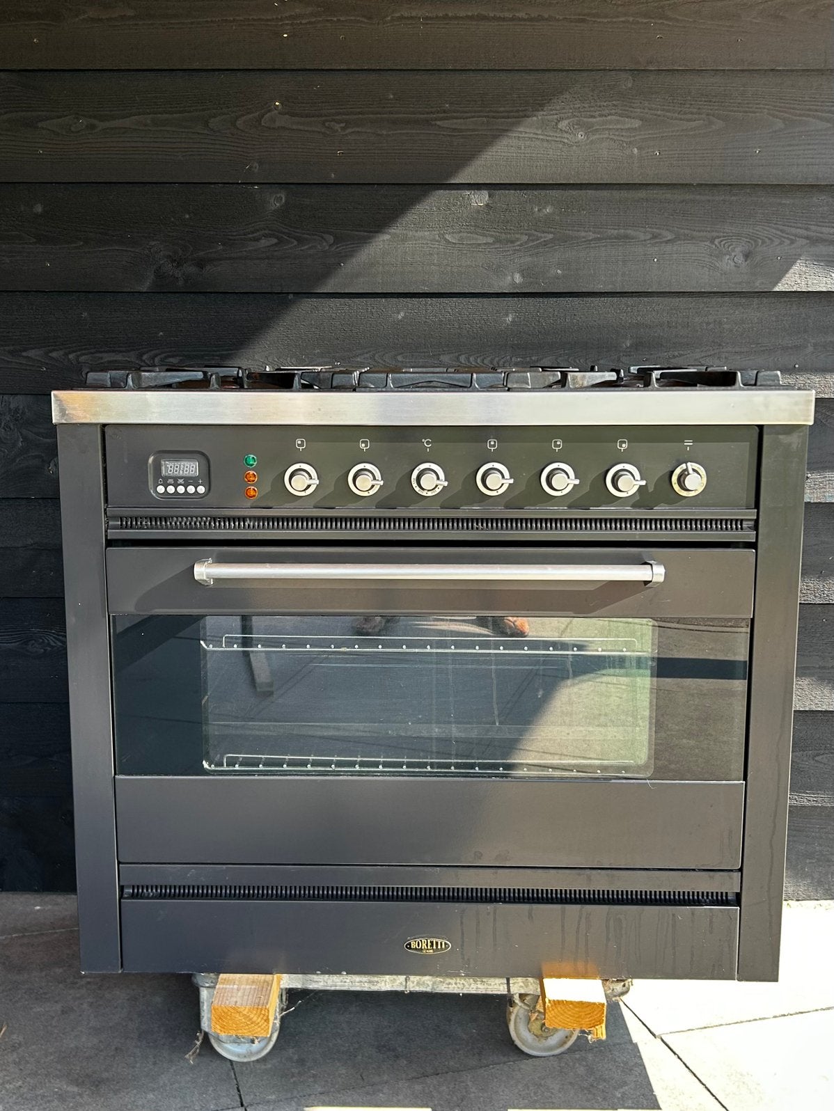 Boretti V93AN 5-pits gasfornuis 90 cm 1 grote oven, Ophalen, Gebruikt, 60 cm of meer, Gas