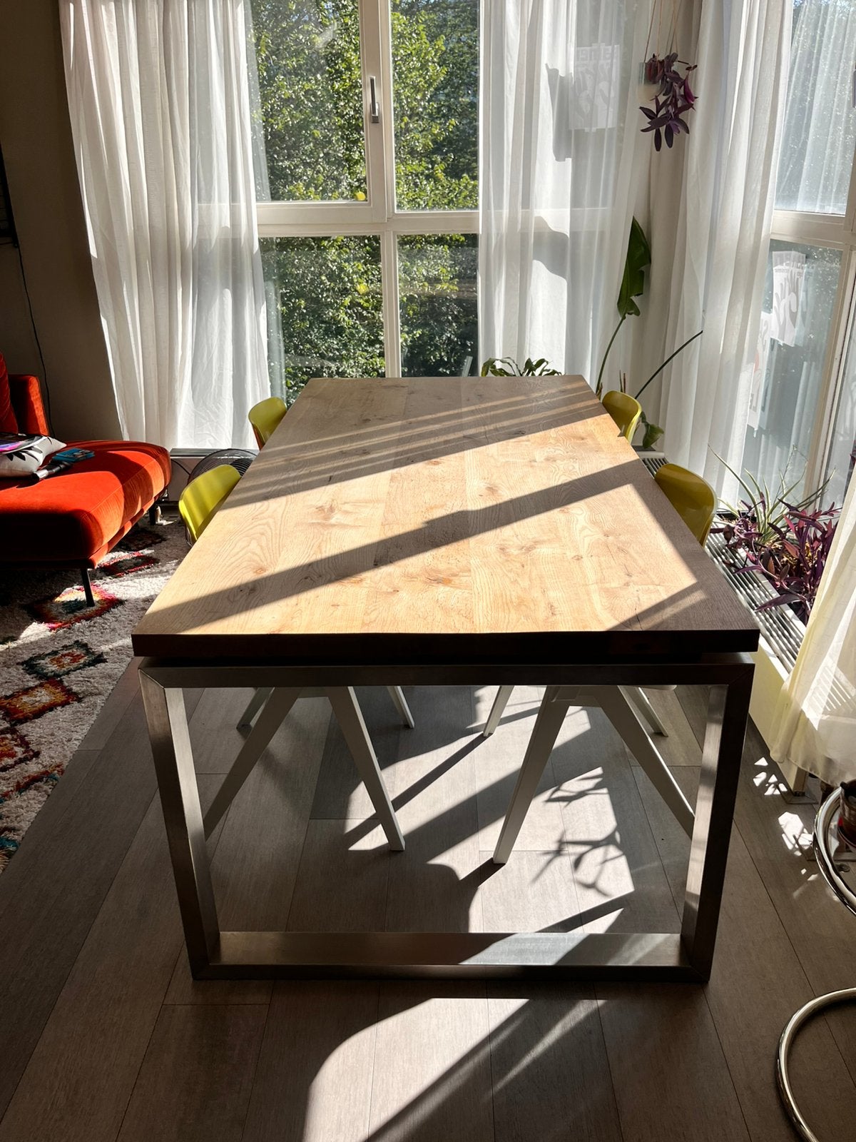 eiken eettafel, Ophalen, Gebruikt, Industrieel, modern, Eikenhout