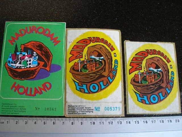3x sticker madurodam hoilland notendop parkeertarief, Verzenden, Zo goed als nieuw, Bedrijf of Vereniging