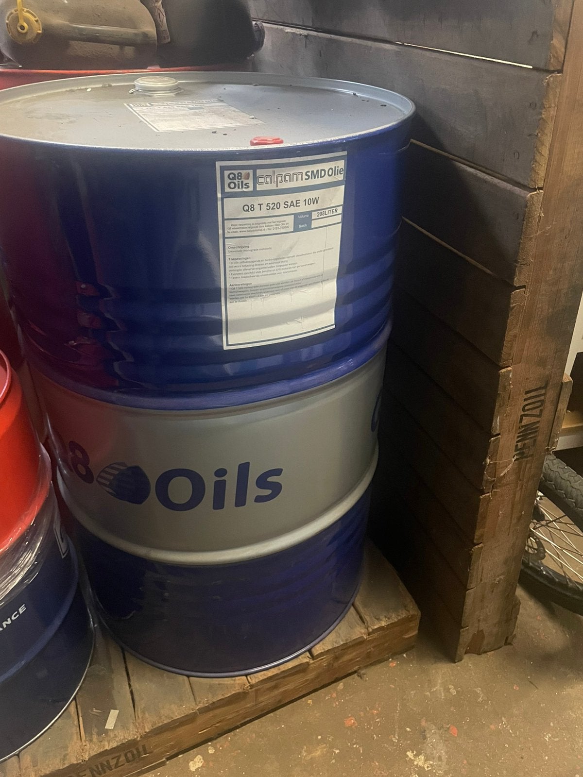 208 liter Q8 T520 SAE 10 W motorolie, Ophalen