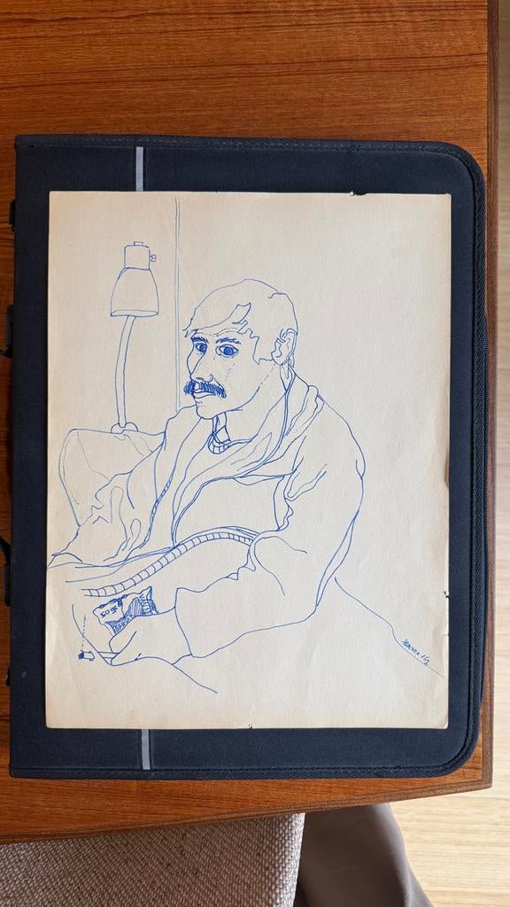 Pentekening / lijntekening gesigneerd S Bakker ‘62, Antiek en Kunst, Ophalen of Verzenden