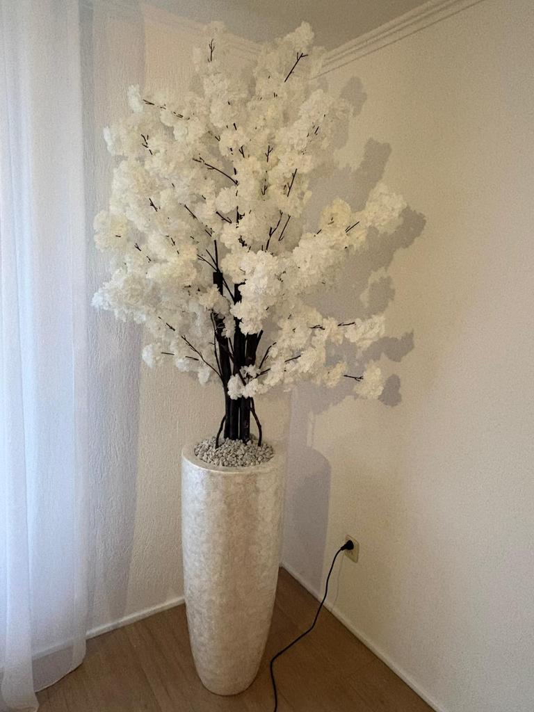 Luxe schelpenvazen met bloesemboom, Huis en Inrichting, Woonaccessoires | Vazen, Ophalen of Verzenden, Zo goed als nieuw