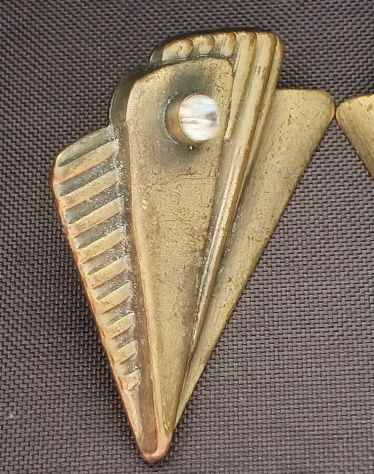 Vintage Art Deco multani goldline clip Oorbellen, Verzenden, Zo goed als nieuw, Overige materialen