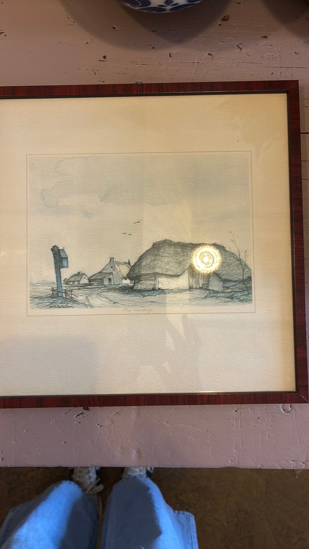 Dirk Baksteen: Het kapelletje, Ets, Ophalen of Verzenden, Gesigneerd, Landschap