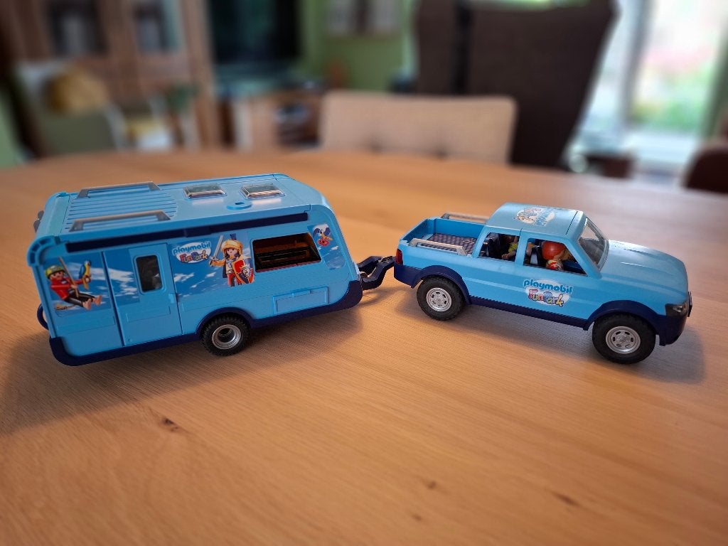 Playmobil FunPark Pickup met Camper, Ophalen of Verzenden, Zo goed als nieuw, Complete set