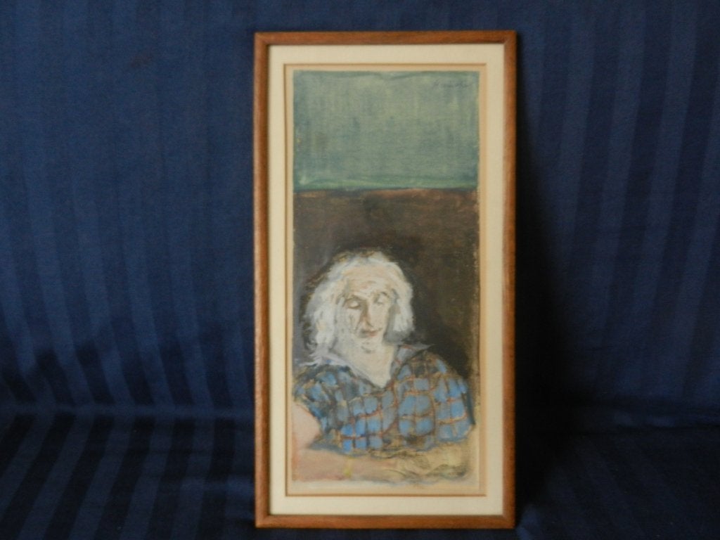 Zeldzame gouache / aquarel Portret door Cor Hund (1915-2008), Antiek en Kunst, Ophalen of Verzenden, Overige materialen, Passe-partout