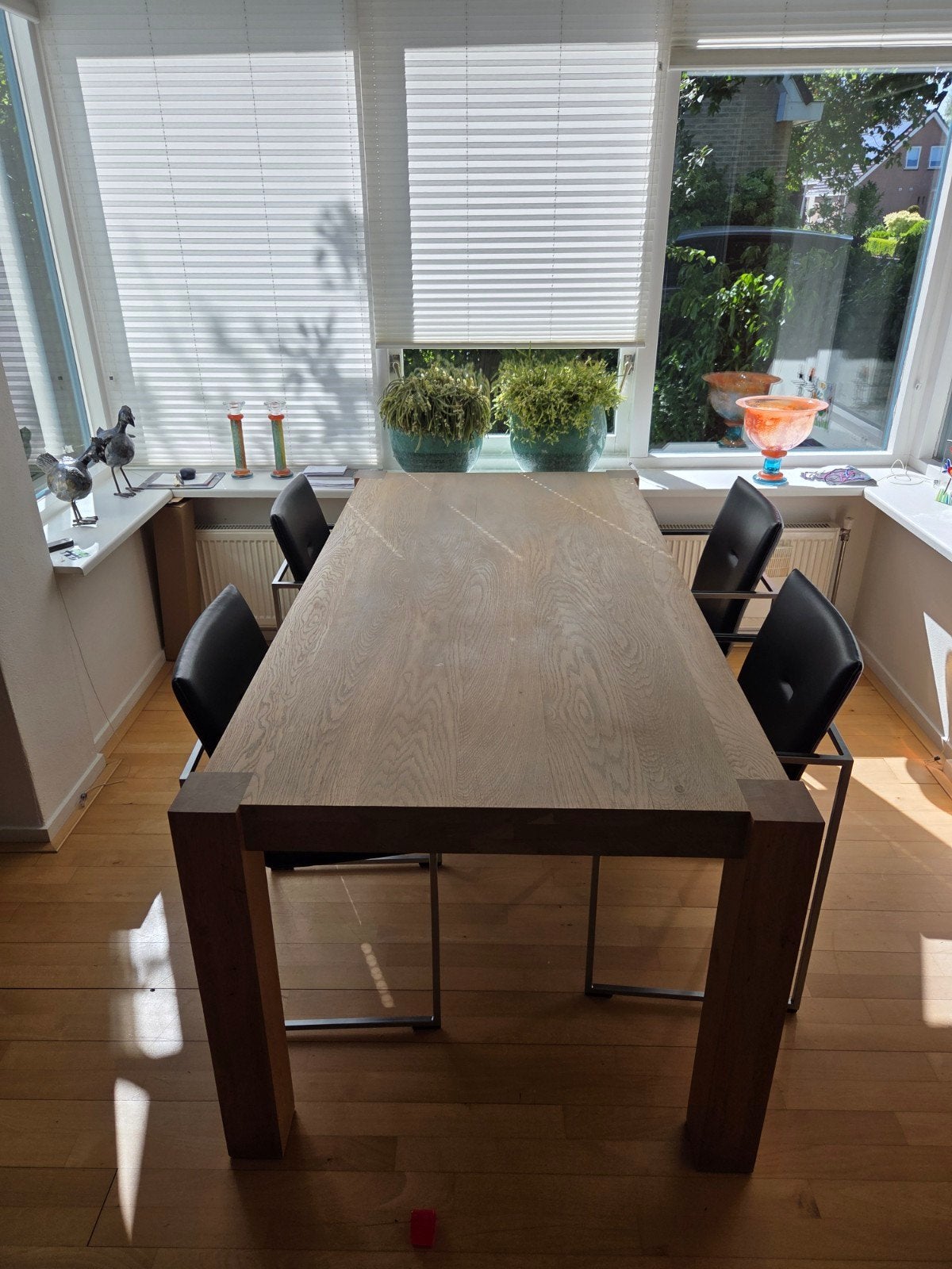 Zware Eikenhouten Tafel 180x90 cm - Wit Geolied & Gezeept, Ophalen, Gebruikt, Eikenhout, 50 tot 100 cm