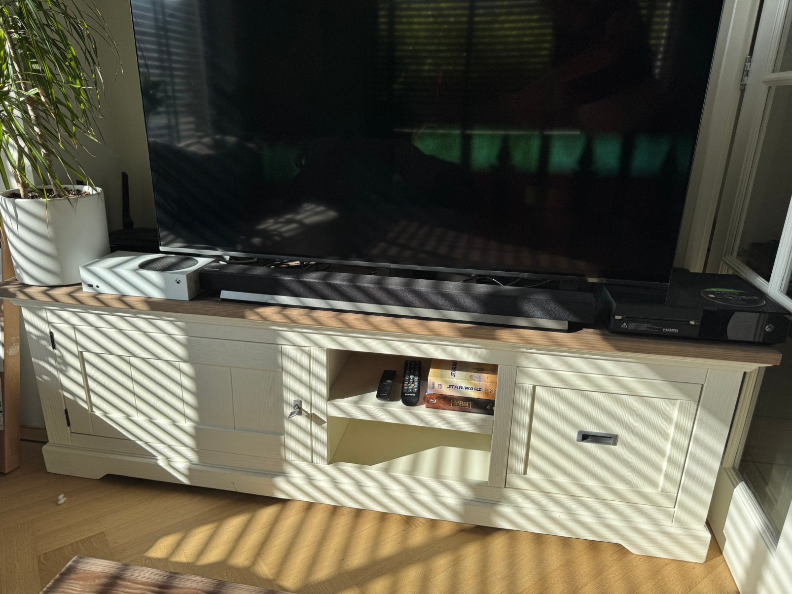 Tv meubel Toulouse Haco, Ophalen, 150 tot 200 cm, Zo goed als nieuw, Minder dan 100 cm
