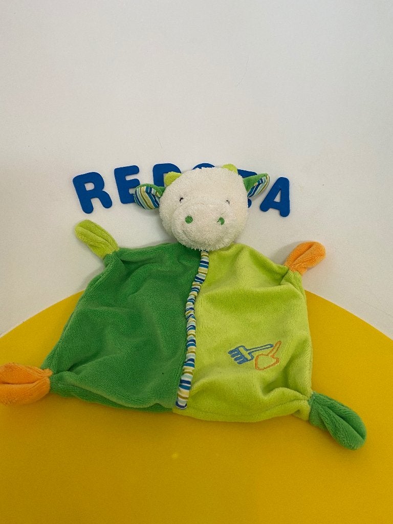 K2614 C&A baby club doekje koe groen, Ophalen of Verzenden, Zo goed als nieuw, Koe