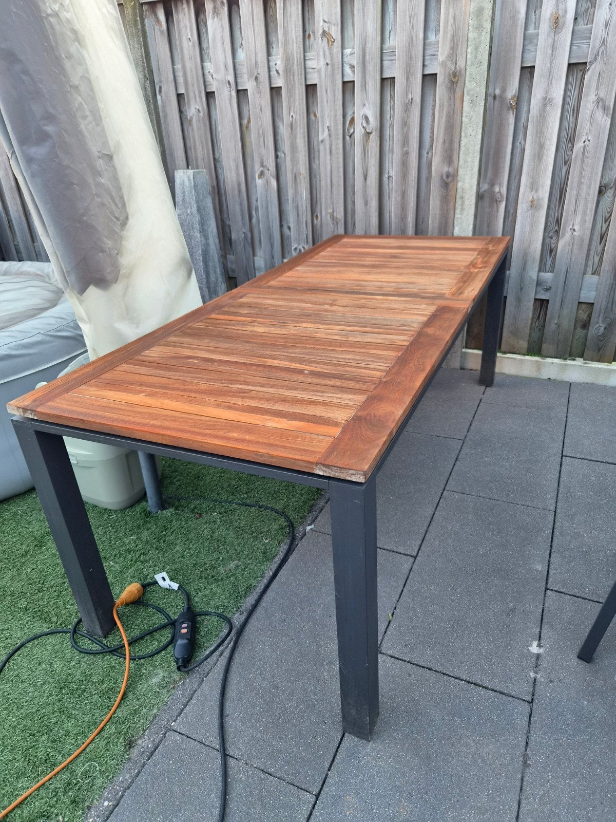Teakhouten tuintafel van LIFE, Tuin en Terras, Ophalen, Gebruikt, Rechthoekig, Teakhout