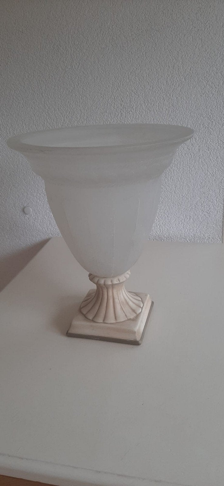Elegante Tafellamp - Klassieke Stijl met Sfeervol Licht, Huis en Inrichting, Ophalen, Beige, Glas, Zo goed als nieuw