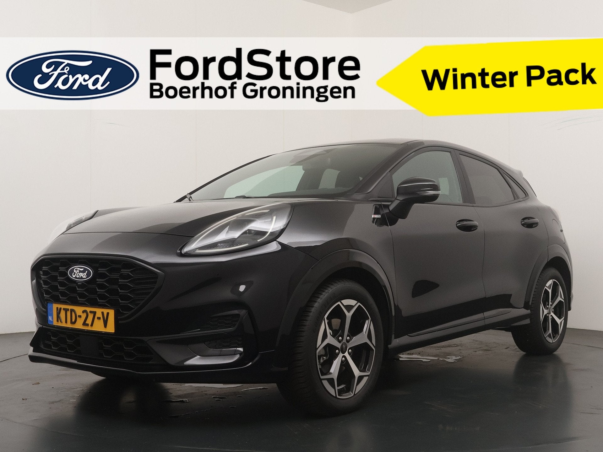 Ford Puma EcoBoost Hybrid 125 pk ST-Line X | Winter Pack | E, Auto's, 12 maanden, 125 pk, Zwart, Bedrijf