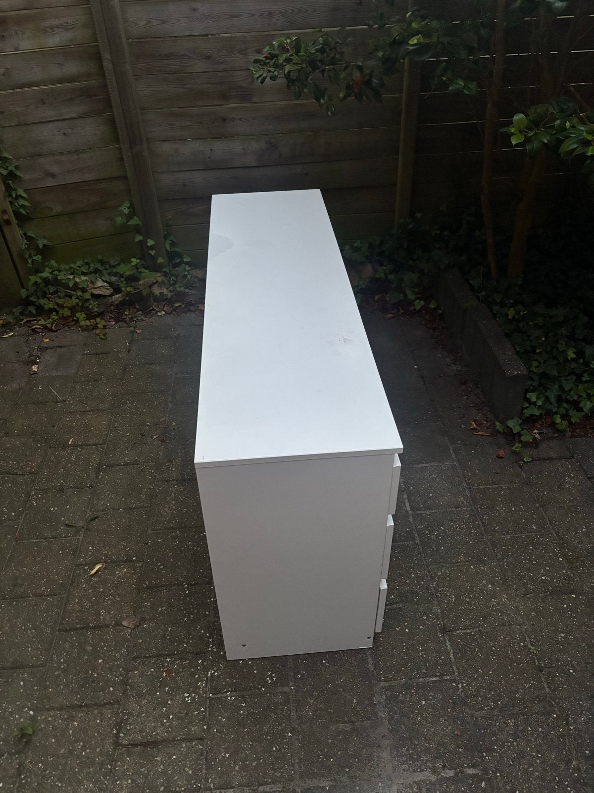 Witte ladekast met 6 laden, Huis en Inrichting, Kasten | Ladekasten, Ophalen, Overige materialen, Gebruikt, 100 tot 150 cm