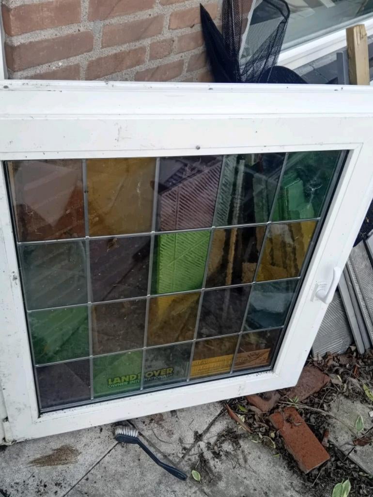 Kunststof kozijn glas in lood, Kunststof, Raamkozijn, Zo goed als nieuw, 75 tot 150 cm
