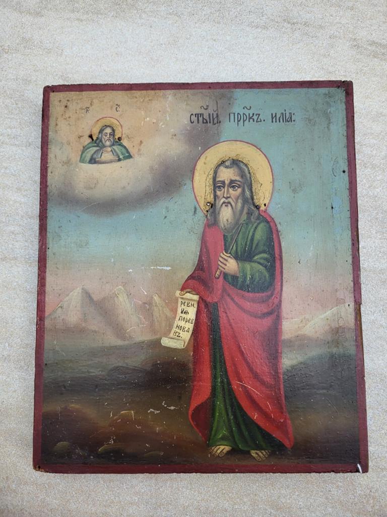 Icoon Profeet Elia. 19 eeuw., Ophalen of Verzenden