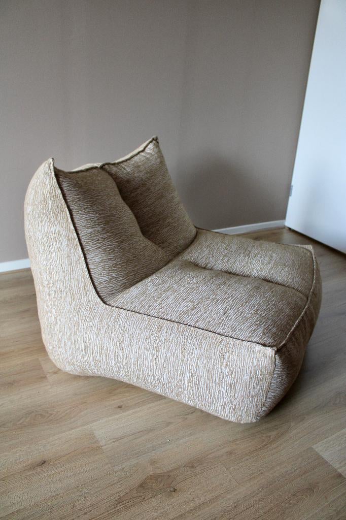 NOUS Living - fauteuil Chubby (kleur: beige), Huis en Inrichting, Fauteuils, Ophalen, 75 tot 100 cm, Zo goed als nieuw, 75 tot 100 cm