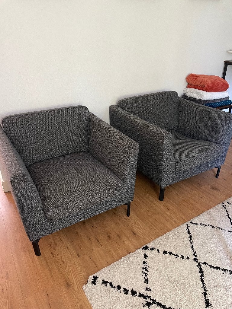Two Grey Armchairs, Huis en Inrichting, Eenpersoons, Minder dan 75 cm, Zo goed als nieuw, Minder dan 150 cm