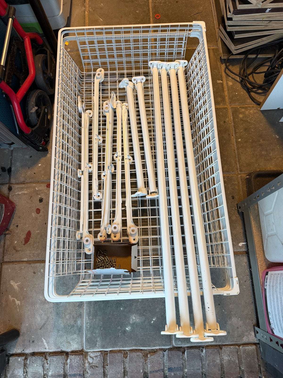 IKEA Komplement Draadmanden en Kledingroedes, Ophalen, Met plank(en), Gebruikt, 100 tot 150 cm