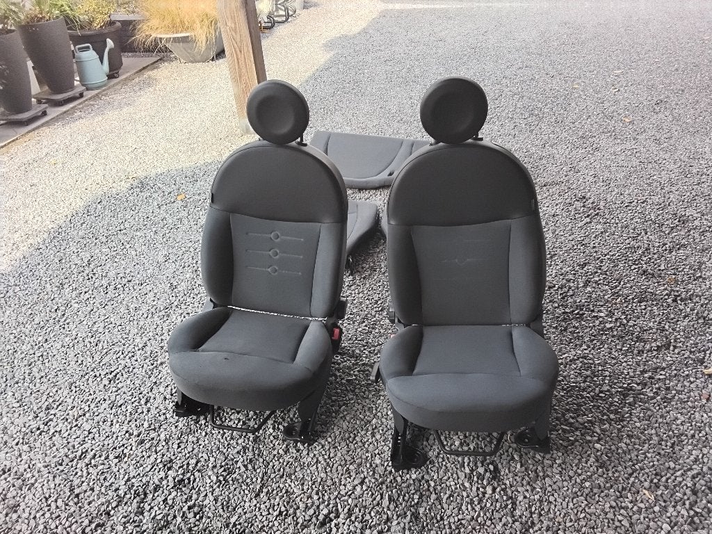 Fiat 500 stoelen en achterbank donkergrijs/zwart, Auto-onderdelen, Interieur en Bekleding, Ophalen, Gebruikt, Fiat