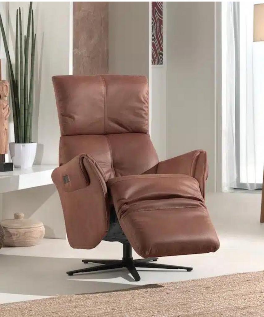 Nieuwe Relaxfauteuil op accu in microvezel € 1195.-, Ophalen of Verzenden, Nieuw, 50 tot 75 cm