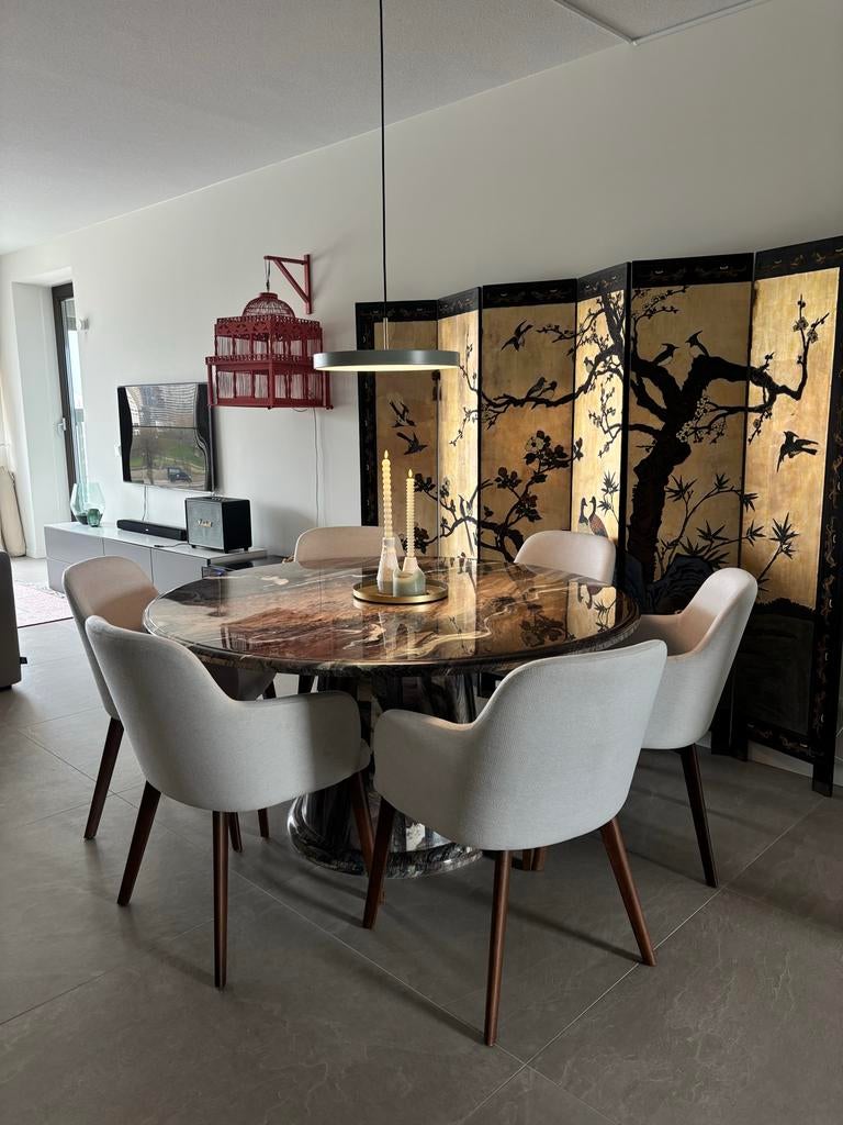 Stijlvolle Zweedse design eetkamerstoelen, Huis en Inrichting, Stoelen, Ophalen, Gebruikt, Wit, Zweeds