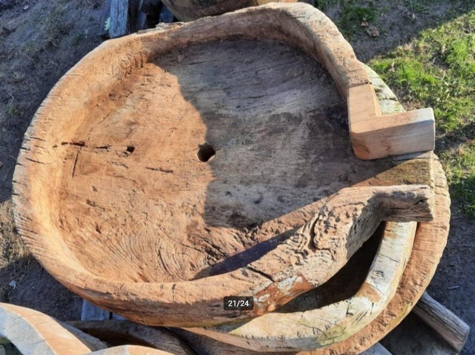 unieke XXL houten trog troggen bak schaal oud sober stoer, Ophalen, Nieuw
