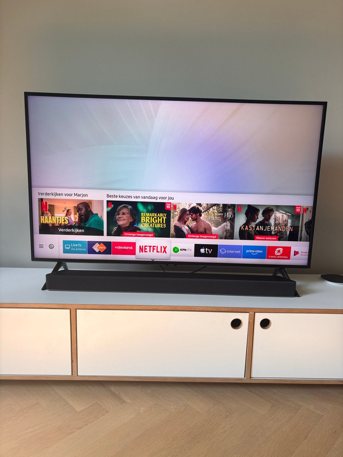 Samsung QLED Smart TV met Sony Soundbar en Subwoofer, Ophalen, QLED, 50 Hz, Zo goed als nieuw
