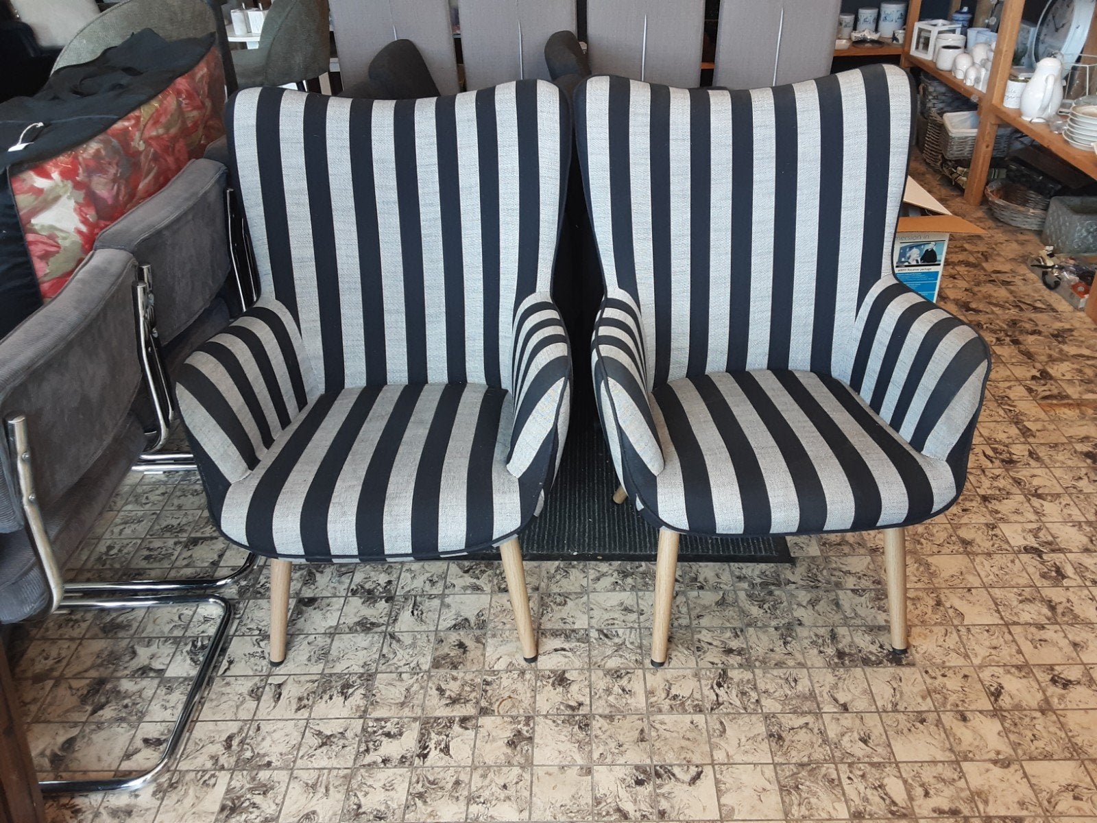 Fauteuils gestreept, Ophalen, Gebruikt, Minder dan 75 cm, Stof