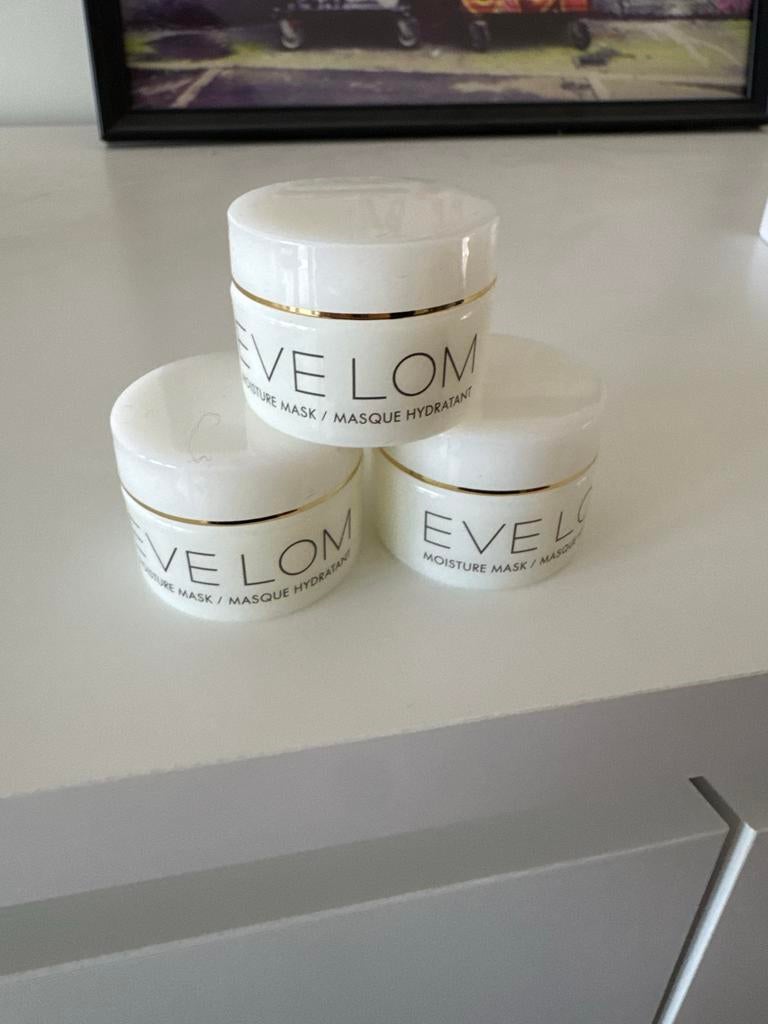 3x Eve Lom Moisture Mask / Masque Hydratant 8ml, Ophalen of Verzenden, Nieuw, Gehele gezicht, Verzorging