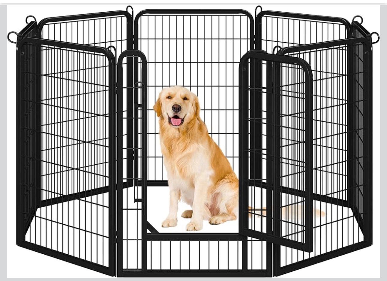 Yaheetech Puppy Playpen / Puppy Box – 8 Panels with Door, Ophalen of Verzenden, Zo goed als nieuw, Hondenhok, 100 cm of meer