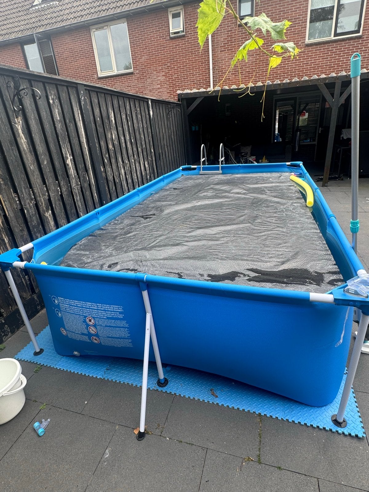 Zwembad 400x211x80cm met toebehoren, z.g.a.n., Ophalen, 200 tot 300 cm, 80 tot 120 cm, Zo goed als nieuw