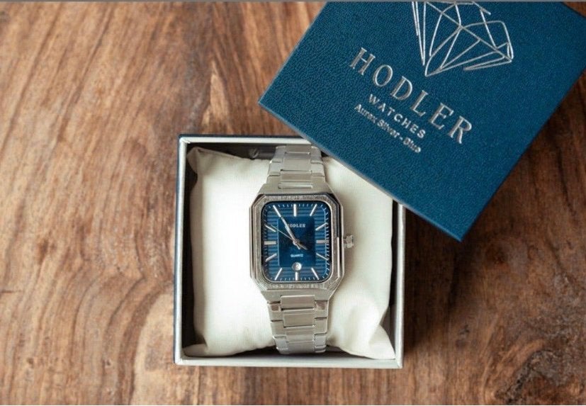 Herenhorloge Hodler Aurex silver-blue, Overige merken, Staal, Staal, Polshorloge