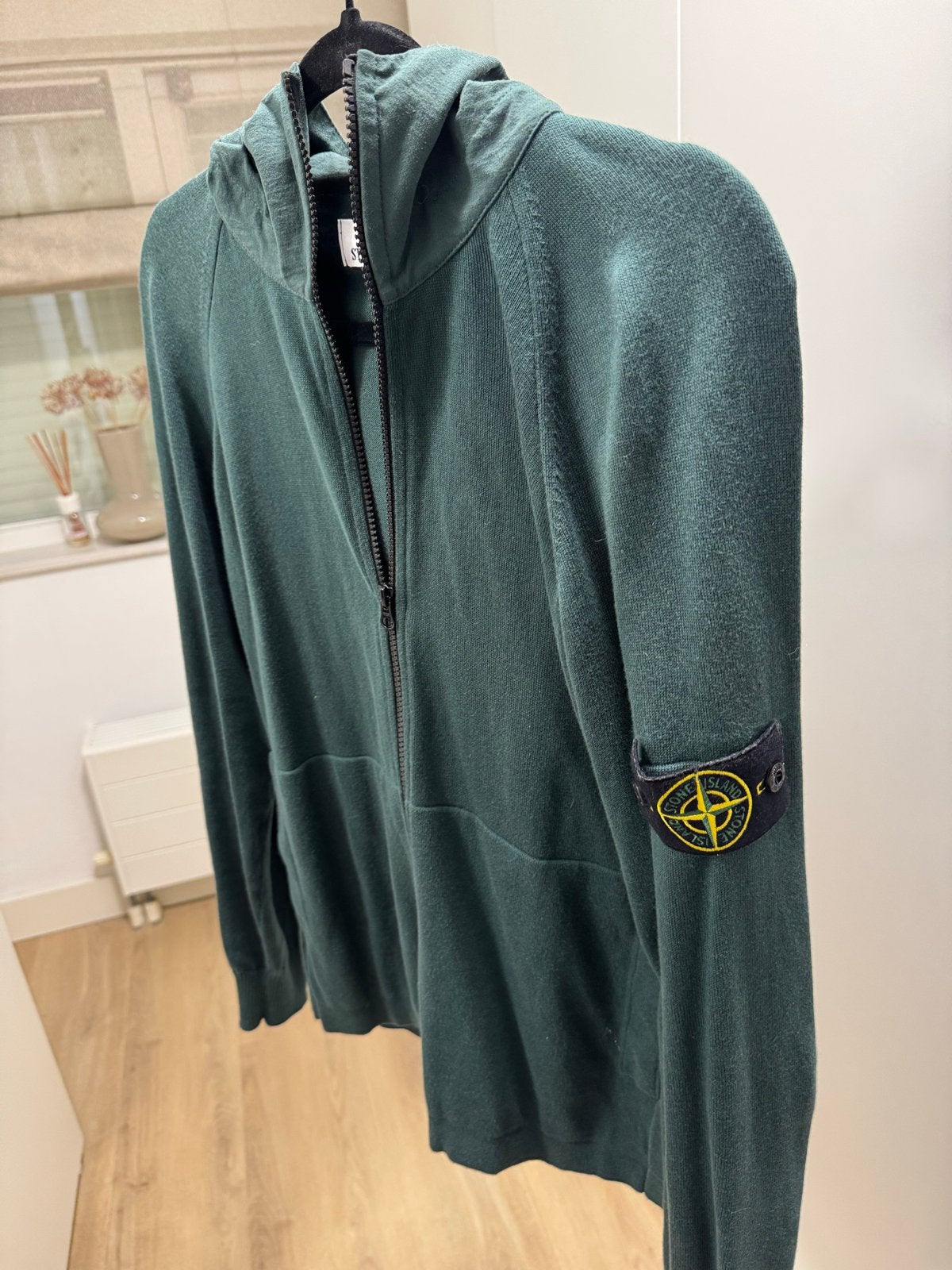 Stone Island hoodie met rits - Maat M, Ophalen of Verzenden, Zo goed als nieuw, Maat 48/50 (M), Groen