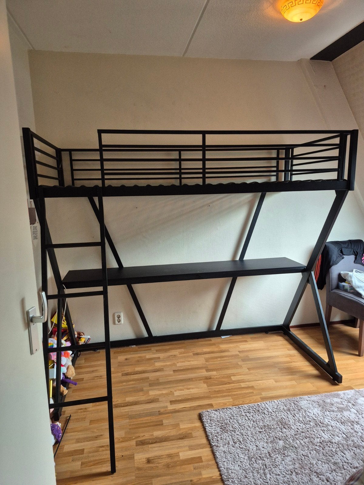 Hoogslaper Zwart, Ophalen, Eenpersoons, 90 cm, Hoogslaper