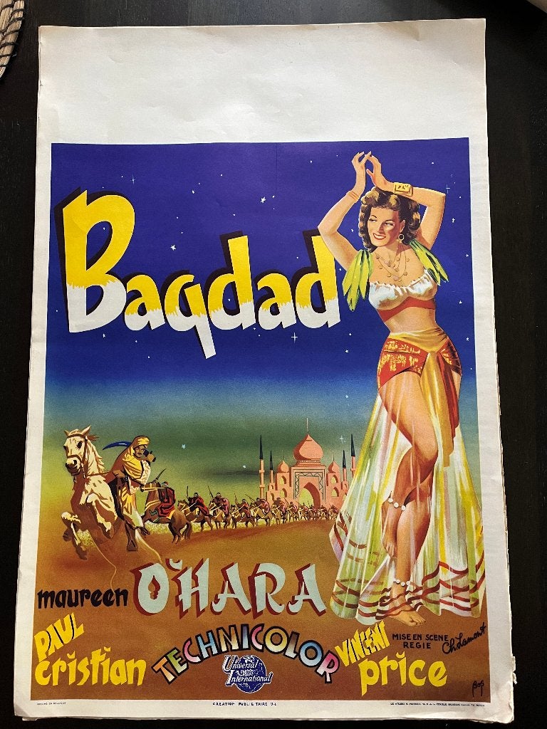 Bioscoop affiche Bagdad 1949, Ophalen of Verzenden
