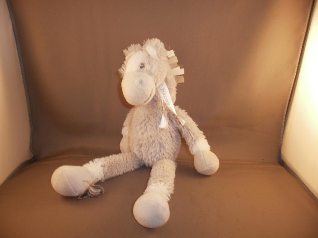 happy horse paard Harper grijs /wit harig/velours 30 cm, Paard, Happy Horse, Grijs, Ophalen of Verzenden