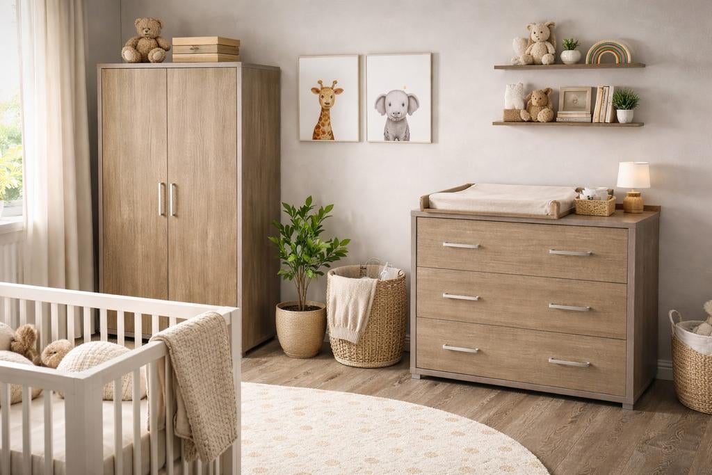 Childwood Kledingkast en Dressoir Set - Gebruikt, Gebruikt, Kast, 50 tot 70 cm, 105 cm of meer