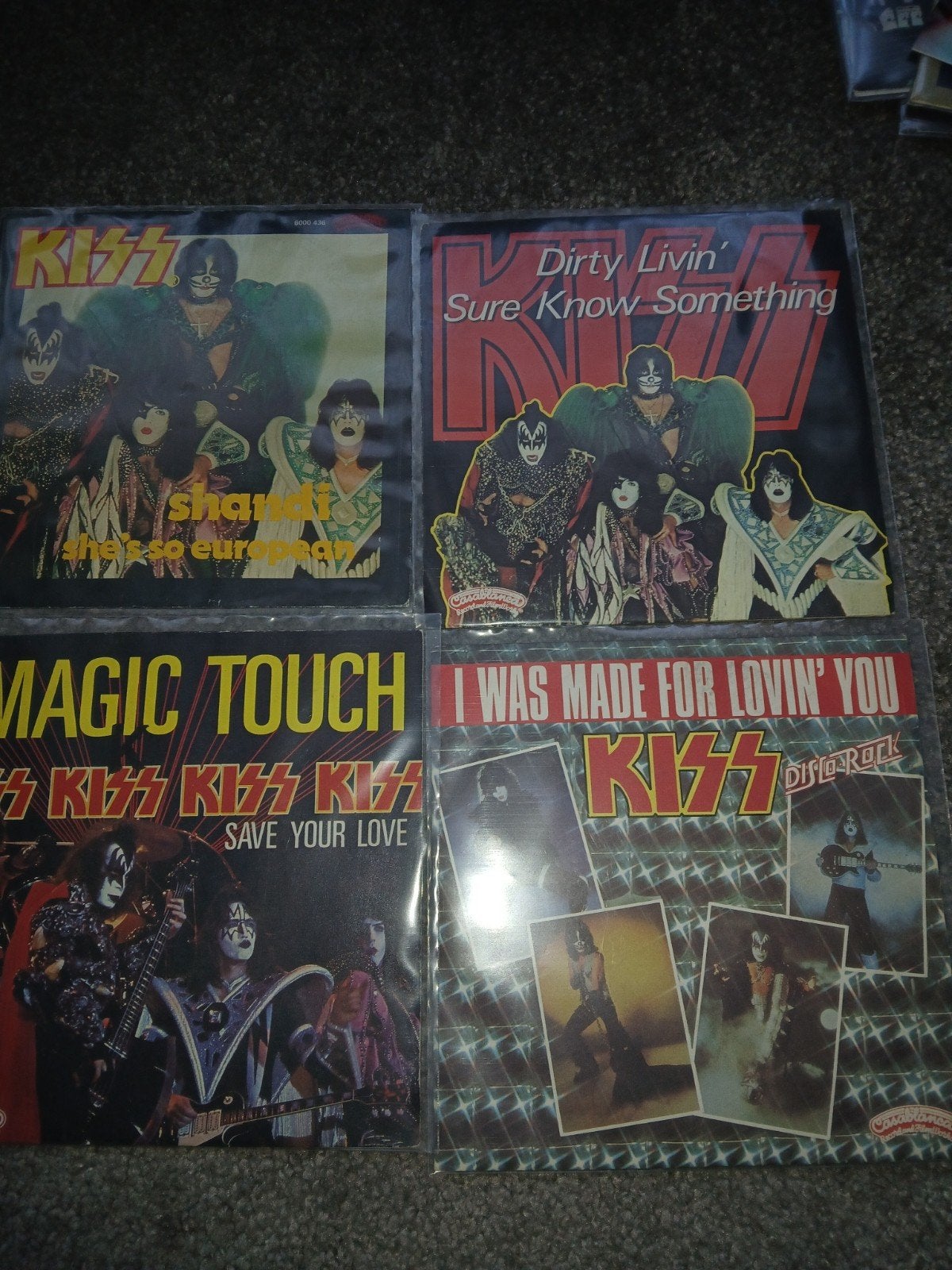 KISS Vinyl Singles Collectie - 4 Stuks, Gebruikt, Hard Rock, 7 inch, Ophalen of Verzenden