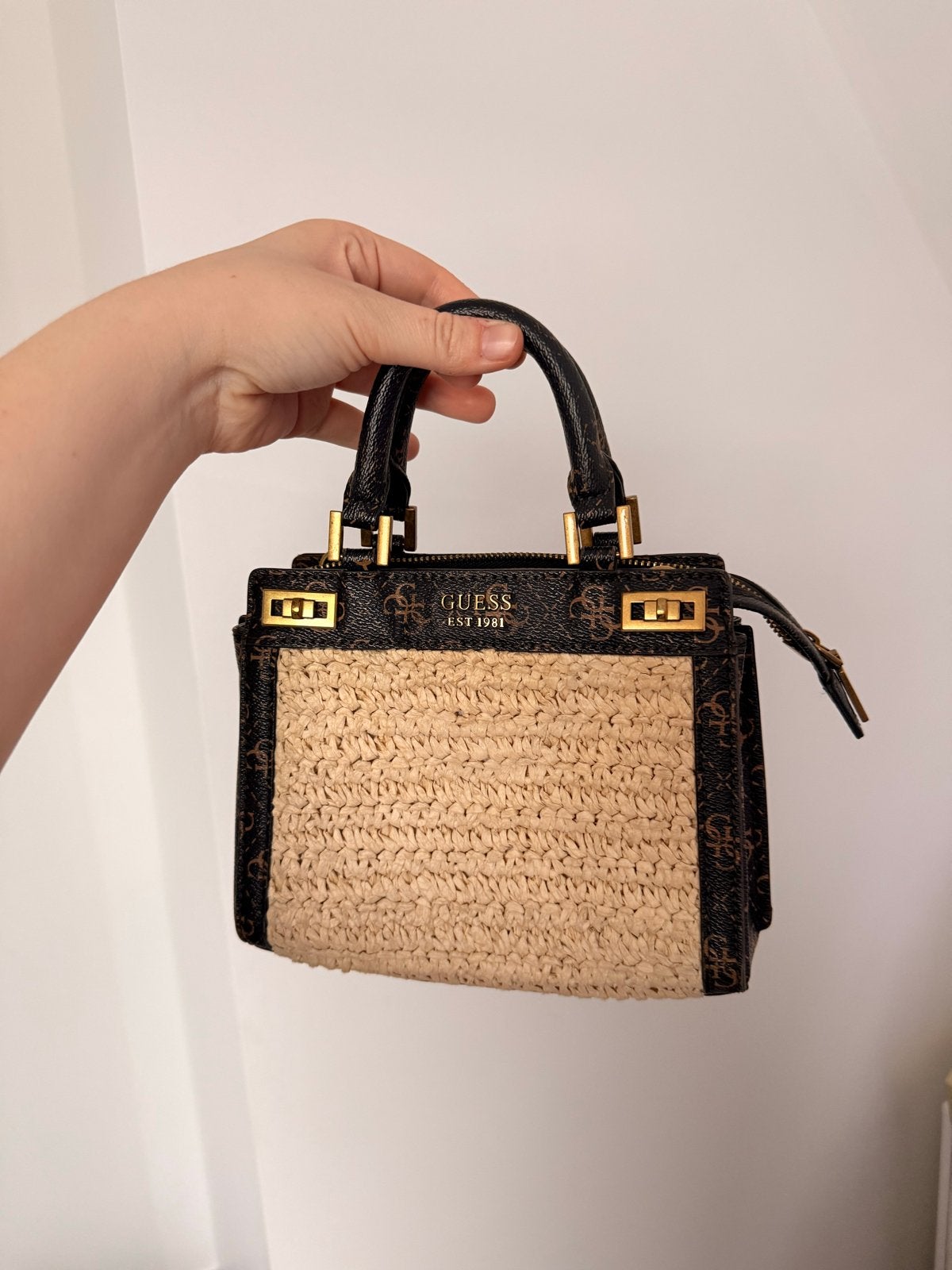 Guess tas Katey mini nieuw, Verzenden, Nieuw, Bruin, Handtas