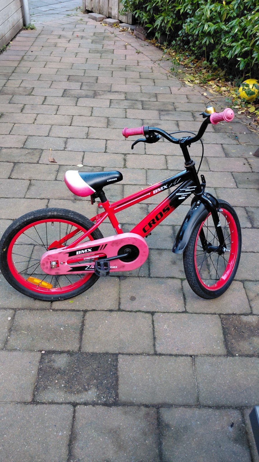 Cross BMX kinderfiets rood/zwart - 18 inch, Ophalen, Terugtraprem, Staal, Cross