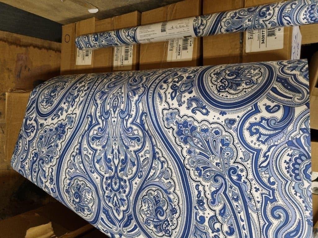 Eijffinger behang paisley patroon blauw/wit op voorraad/rol., Ophalen of Verzenden, 75 m² of meer, Blauw