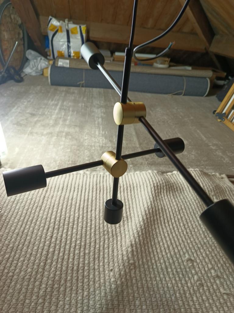 Moderne hanglamp zwart /messing, Ophalen of Verzenden, Zo goed als nieuw, Minder dan 50 cm