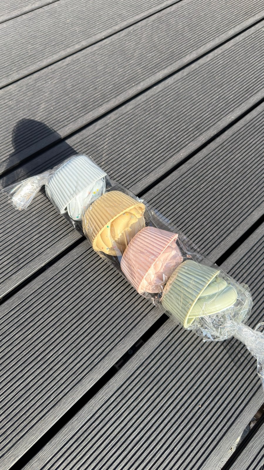 Set van 4 siliconen Mushi cupcakevormpjes, pastelkleuren, Ophalen of Verzenden, Zo goed als nieuw, Knutselen