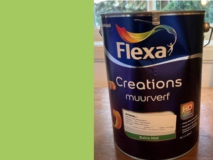 Flexa muurverf extra mat; kleur: 85% Citroengras; 5 liter, 5 tot 10 liter, Nieuw, Ophalen of Verzenden, Verf