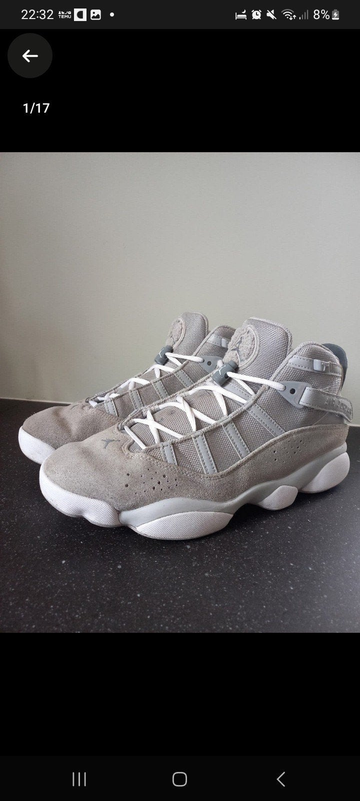 Nike Air Jordan 6 Rings Wolf Grey - Maat 45, Kleding | Heren, Overige kleuren, Ophalen of Verzenden, Sneakers of Gympen, Gedragen