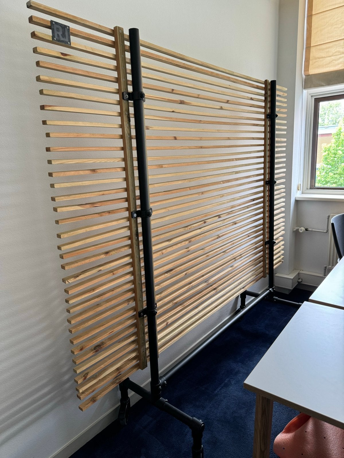 Verplaatsbare Scheidingswand met Wielen - Hout & Metaal, Ophalen, Hout, Gebruikt, Meerkleurig