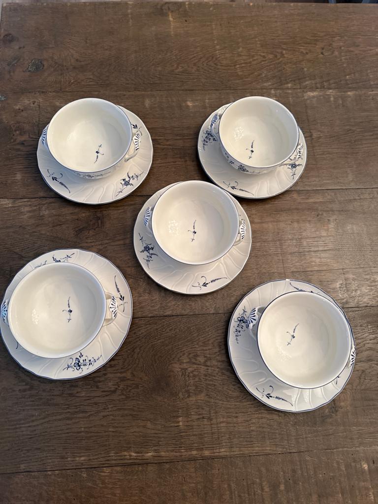 5 Villeroy & Boch Vieux Luxembourg Soepkommen met onderbord, Ophalen of Verzenden