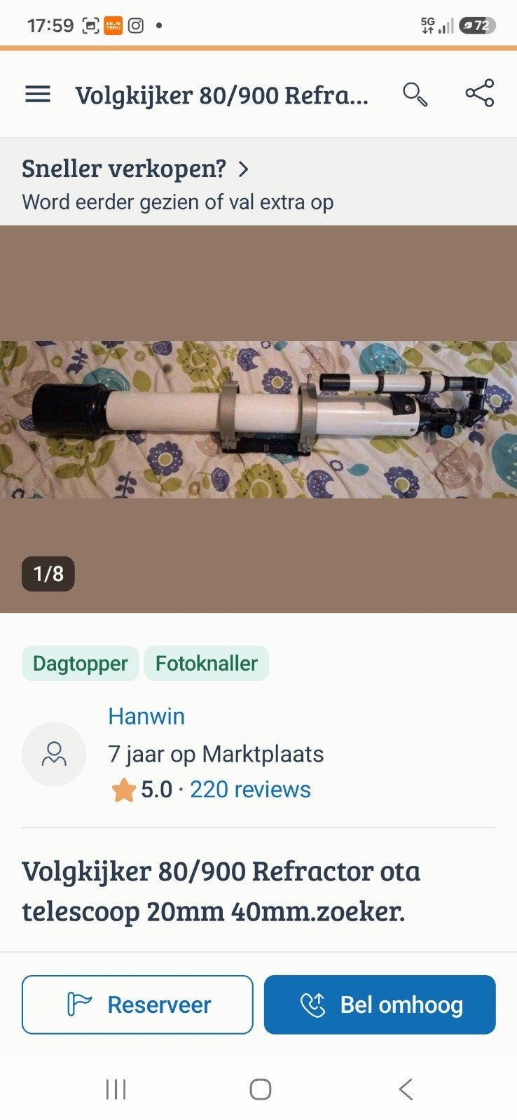 Foto 14 van Fijne hobby Astronomie. Parallactische refractor 70/700 comp