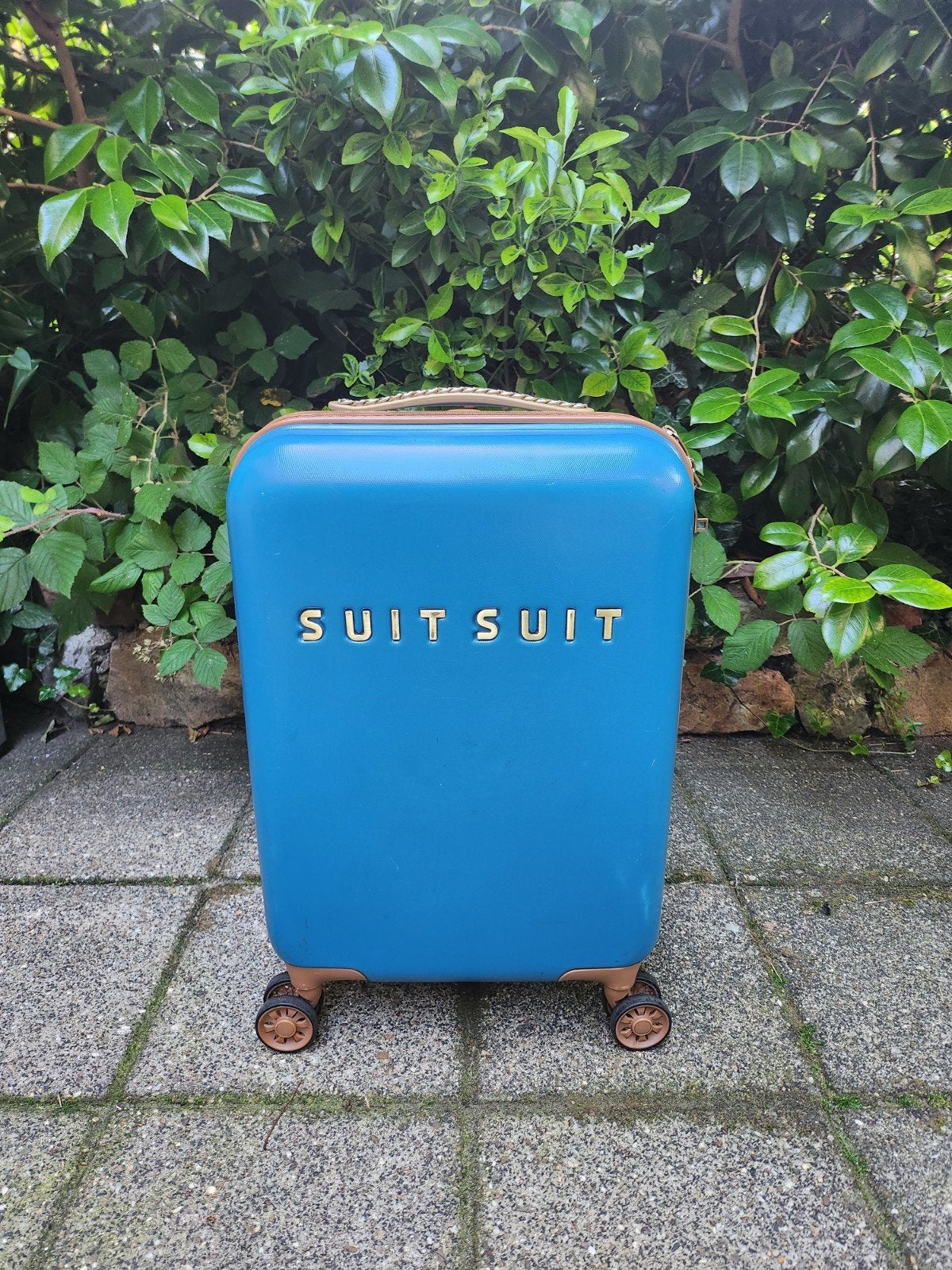 Suitsuit Cabin Luggage Blauw/Beige/Goud, Ophalen of Verzenden, Hard kunststof